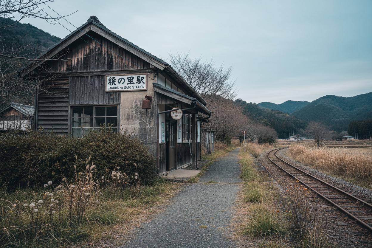 下灘駅の駅舎とホーム